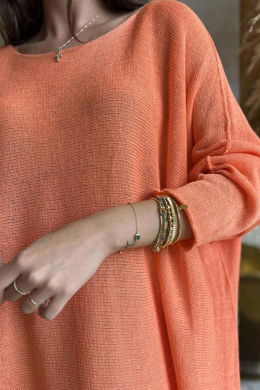 Conrad Slouch Cotton Knit Papaya